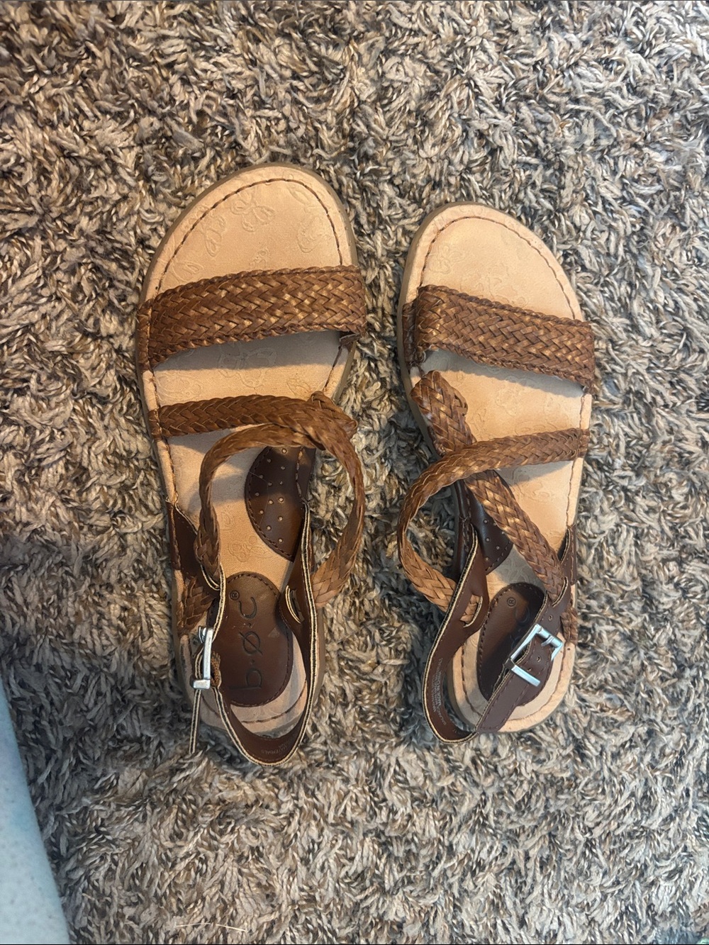 boc Brown Braided Leather Women's Sandals